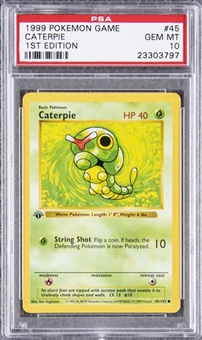 1999 Pokemon Game 1st Edition #45 Caterpie - PSA GEM MT 10